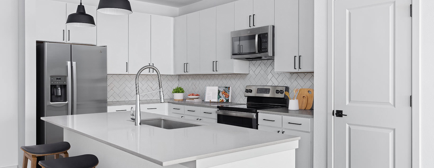 spacious kitchen with island