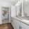bright, dual sink bathroom