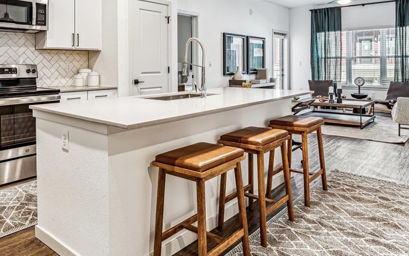 Well-lit kitchen with ample counter space